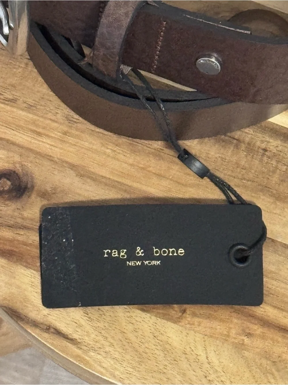NWT Rag & Bone Rugged Leather Belt in Espresso 38W